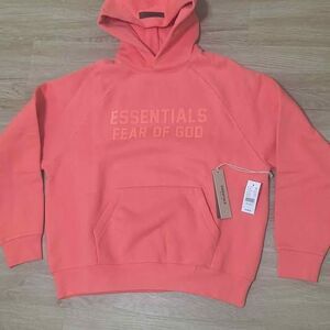 Fear of God Essentials Hoodie Coral Pink – Size Small – Brand New With Tags